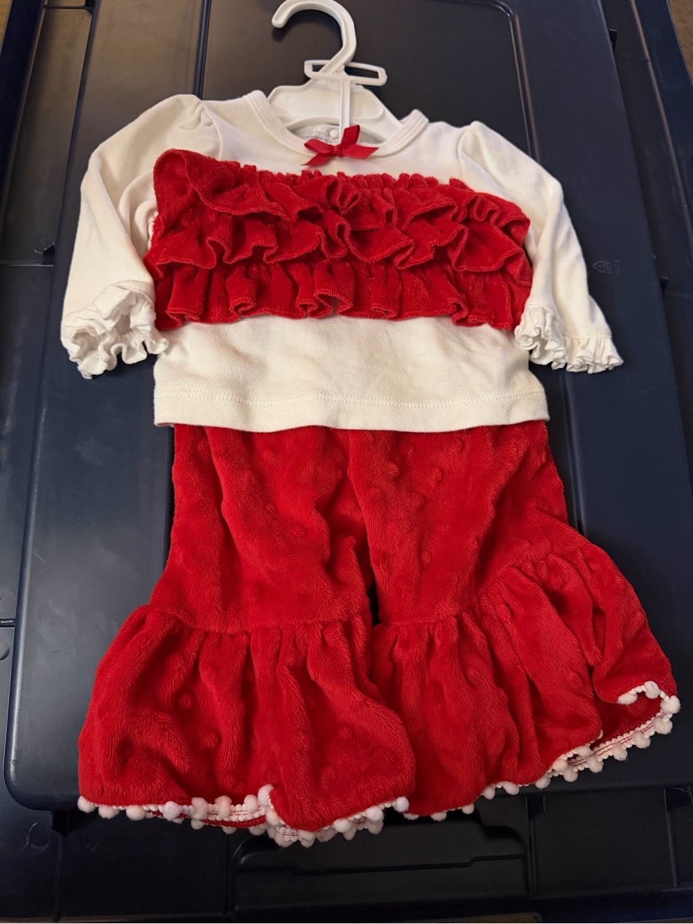 Mud Pie Red and White Ruffle Two-Piece Outfit
